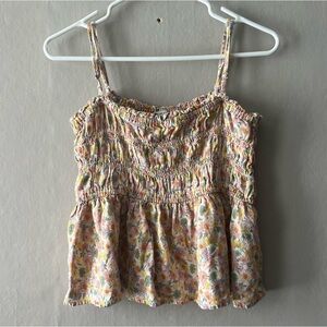 American Eagle Floral Babydoll Tank Size Large